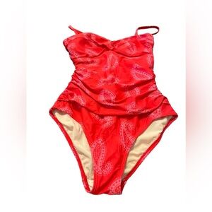 Boden Womens size 6 paisley pink‎ one piece swimsuit